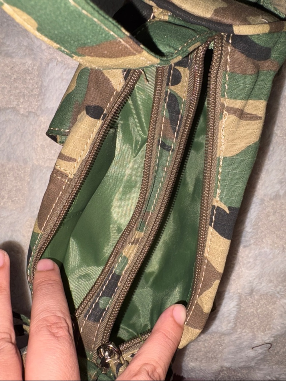 Camo Mini Shoulder Bag - Green Brown Black - Picture 3 of 3